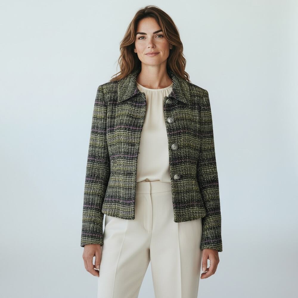 PENDLETON Petite Chunky Weave Look Jacket 12 Cottagecore Preppy Boho